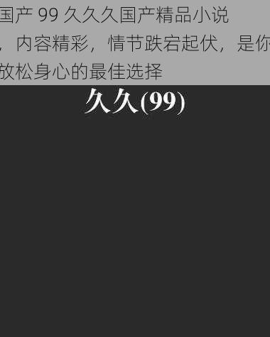 国产 99 久久久国产精品小说，内容精彩，情节跌宕起伏，是你放松身心的最佳选择