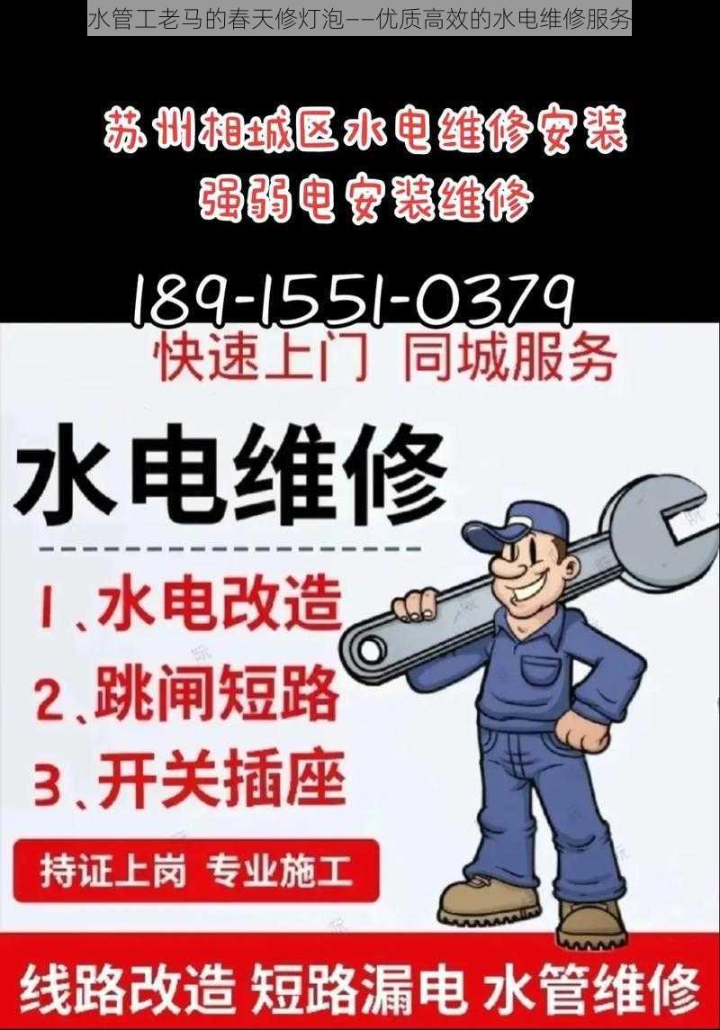 水管工老马的春天修灯泡——优质高效的水电维修服务