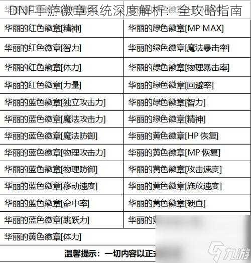 DNF手游徽章系统深度解析：全攻略指南