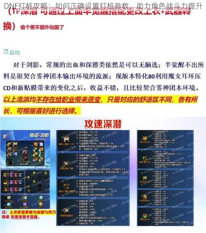 DNF打桩攻略：如何正确设置打桩参数，助力角色战斗力提升